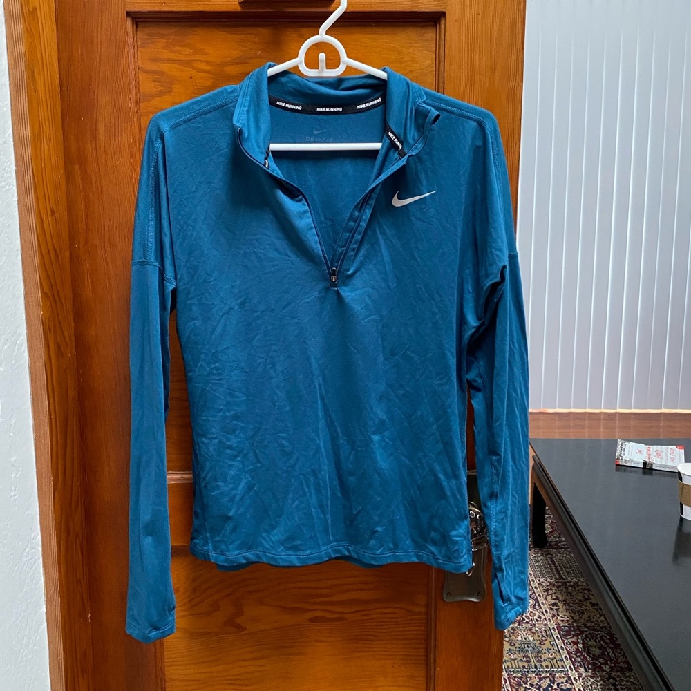 Turquoise blue quarter zip long sleeve